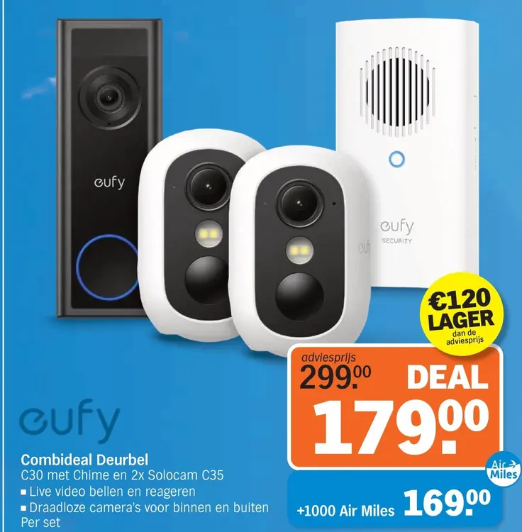 Aanbieding: Eufy Combideal Deurbel C30 met Chime en 2x Solocam