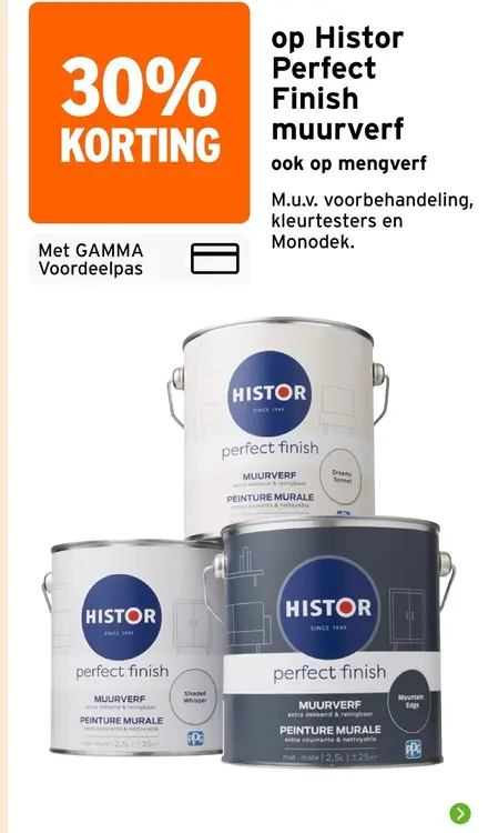 Aanbieding: Histor Perfect Finish muurverf