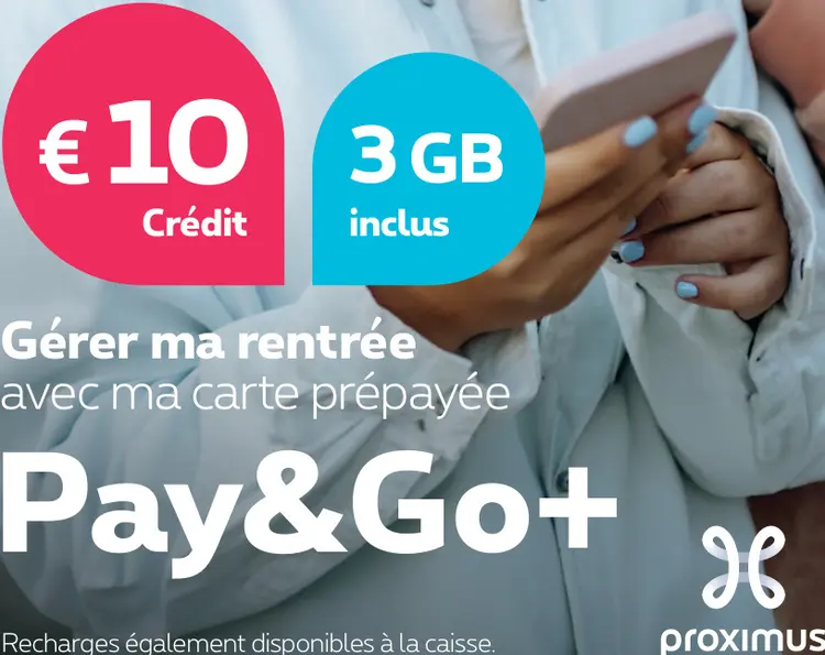 Offre: Proximus Carte prépayée Pay&Go+