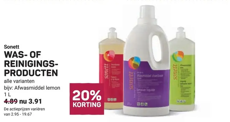 Aanbieding: Was- of reinigings- producten