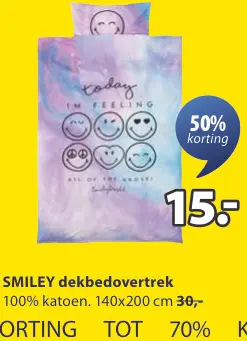 Aanbieding: SMILEY dekbedovertrek