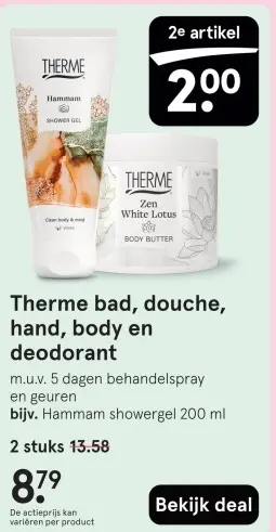 Aanbieding: Therme bad, douche, hand, body en deodorant