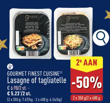 Aanbieding: Lasagne of tagliatelle