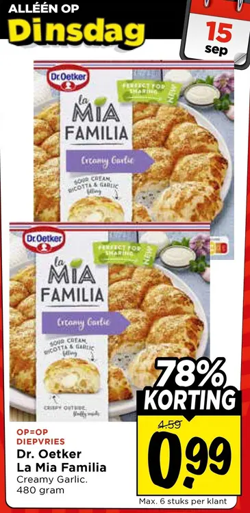 Aanbieding: Dr. Oetker La Mia Familia Creamy Garlic