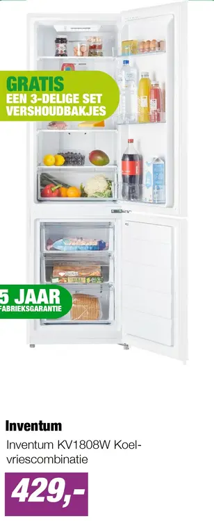 Aanbieding: Inventum KV1808W Koel-vriescombinatie