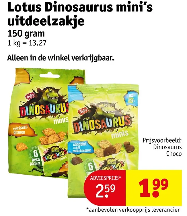 Promotie: Lotus Dinosaurus mini's uitdeelzakje