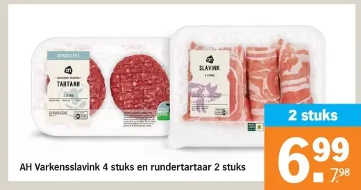 Aanbieding: Varkensslavink en rundertartaar