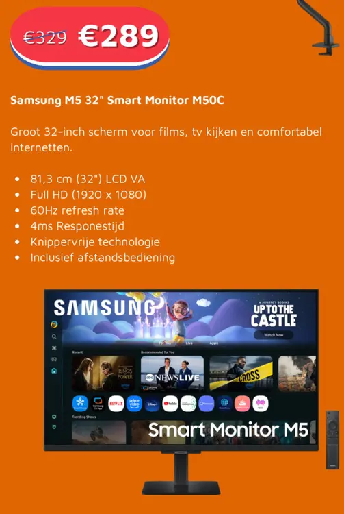 Aanbieding: Samsung M5 32" Smart Monitor M50C