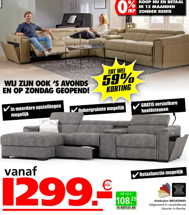 Aanbieding: Hoeksalon BROADWAY