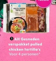Aanbieding: AH Gesneden verspakket pulled chicken tortilla's