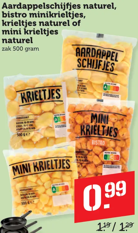 Aanbieding: Aardappelschijfjes naturel, bistro minikrieltjes, krieltjes naturel of mini krieltjes naturel