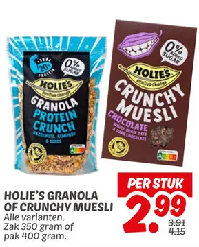 Aanbieding: Holie's granola of crunchy muesli