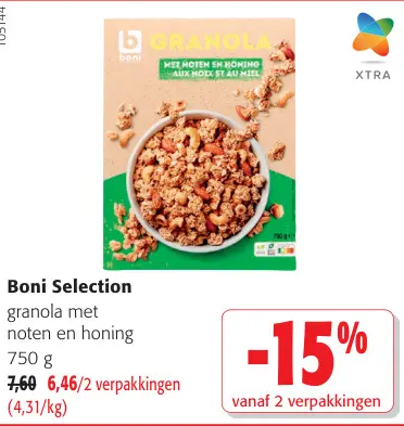 Promotie: granola met noten en honing