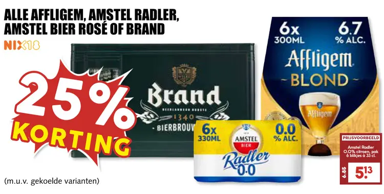 Aanbieding: Affligem, Amstel Radler, Amstel Bier Rosé of 