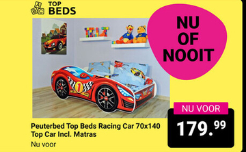 Aanbieding: Peuterbed Top Beds Racing Car 70x140 Top Car Incl. Matras