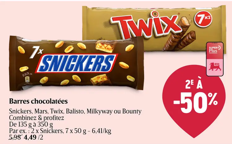 Offre: Barres chocolatées