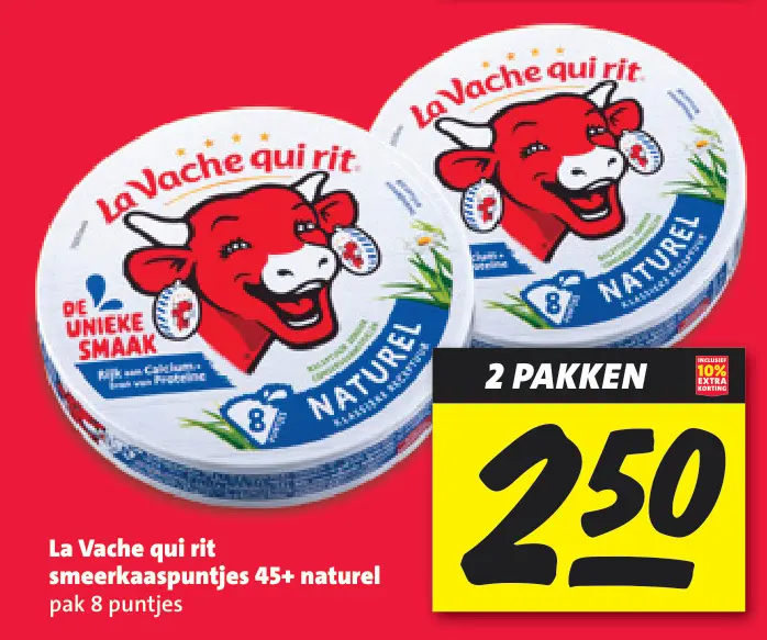 Aanbieding: Smeerkaaspuntjes 45+ naturel