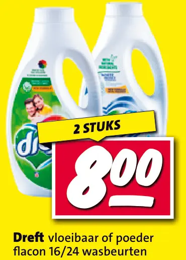 Aanbieding: Dreft vloeibaar of poeder