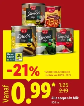 Aanbieding: Alle soepen in blik