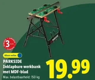 Aanbieding: Inklapbare werkbank met MDF-blad