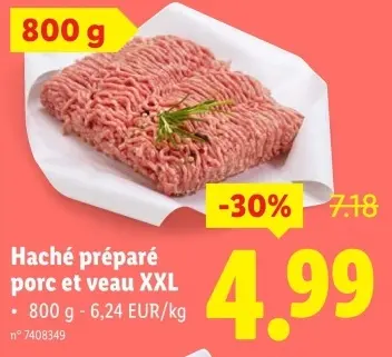 Offre: Haché préparé porc et veau XXL