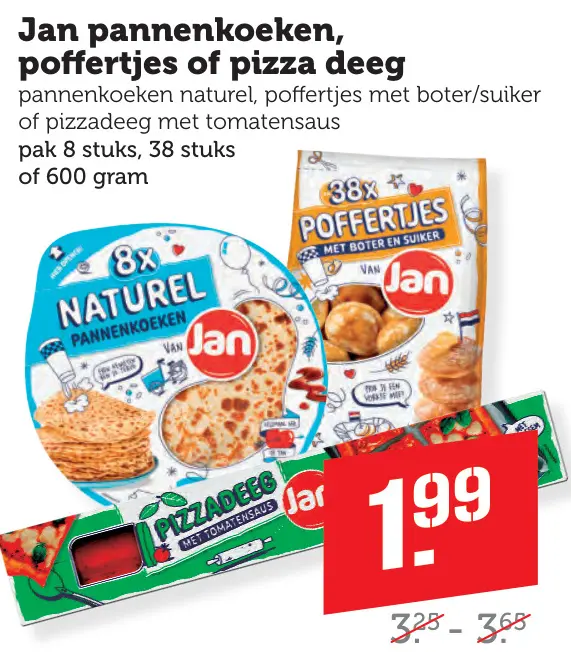 Aanbieding: pannenkoeken, poffertjes of pizza deeg