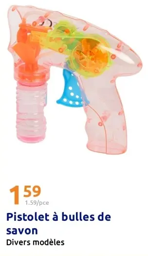 Offre: Pistolet à bulles de savon