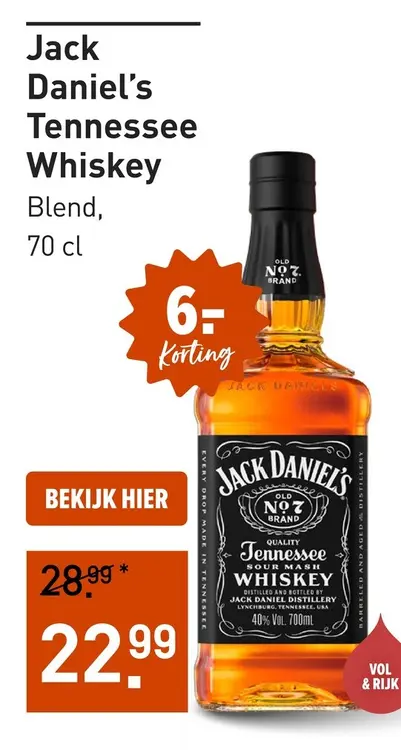 Aanbieding: Jack Daniel's Tennessee Whiskey