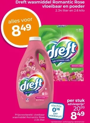 Aanbieding: wasmiddel Romantic Rose