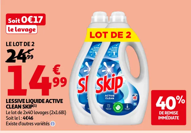 Offre: Lessive liquide active clean