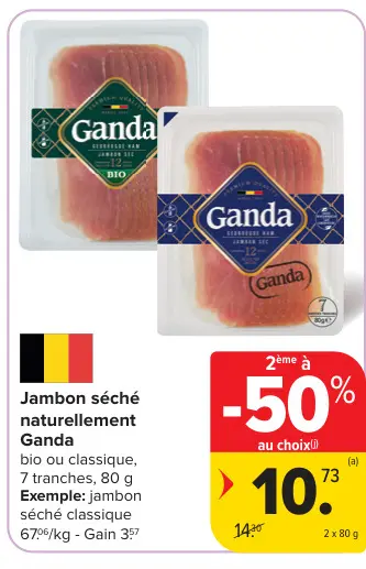Offre: Jambon séché naturellement