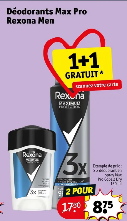 Offre: Déodorants Max Pro Rexona Men