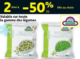 Offre: Toute la gamme des légumes GREENS