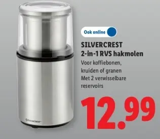 Aanbieding: 2-in-1 RVS hakmolen