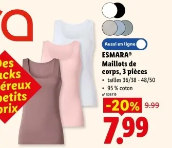 Offre: Maillots de corps