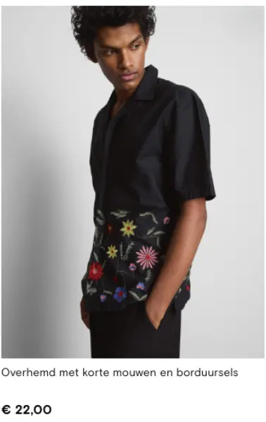 Aanbieding: Overhemd met korte mouwen en borduursels