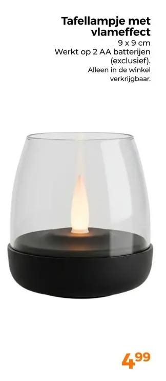 Aanbieding: Tafellampje met vlameffect