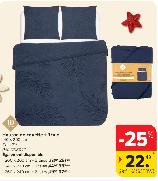 Offre: Housse de couette + 1 taie