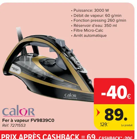Offre: Fer à vapeur FV9839C0