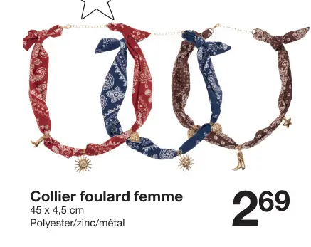 Offre: Collier foulard femme
