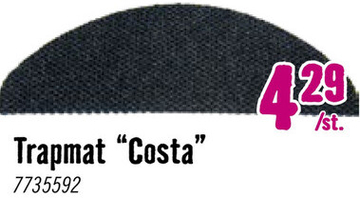 Aanbieding: Trapmat Costa antraciet 21x65 cm + 4 cm omslag trapkant