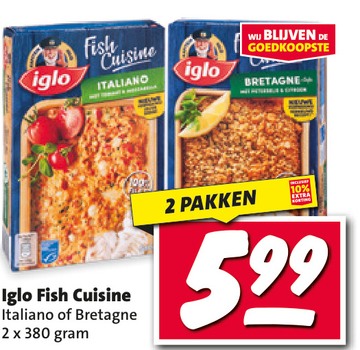 Aanbieding: Iglo Fish Cuisine Italiano of Bretagne