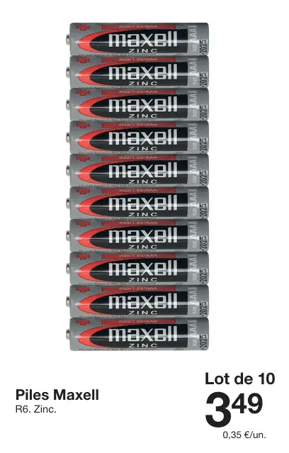 Offre: Piles Maxell