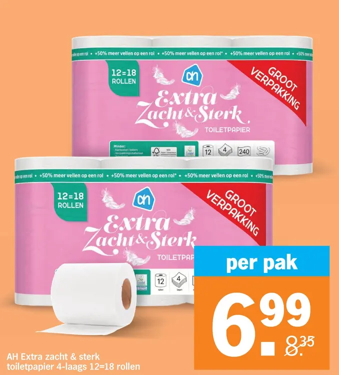 Aanbieding: AH Extra zacht & sterk toiletpapier