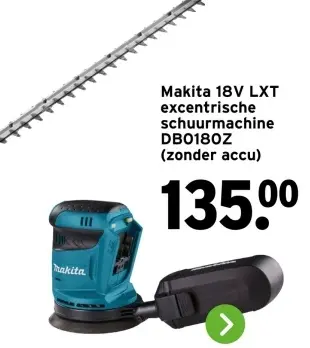 Aanbieding: Makita 18V LXT excentrische schuurmachine DB0