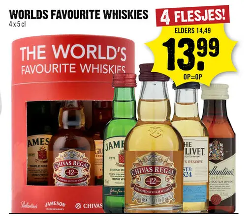Aanbieding: Worlds Faourite Whiskies 4x5cl