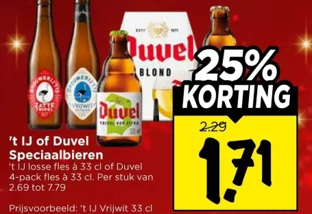 Aanbieding: 't IJ of Duvel Speciaalbieren