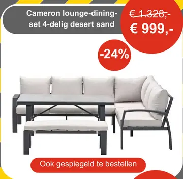 Aanbieding: Cameron lounge-dining-set