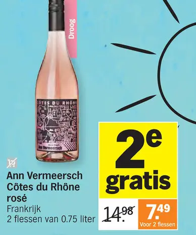 Promotie: Ann Vermeersch Côtes du Rhône rosé
