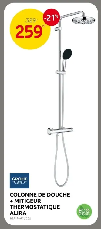 Offre: Colonne de douche + mitigeur thermostatique Alira